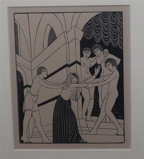 Eric Gill (1882-1940), The Harem, 1925, wood engraving, 12 x 9.5cm